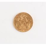 Property of a lady - gold coin - a 1912 George V gold full sovereign.