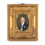 Property of a deceased estate - a 19th century painted porcelain plaque depicting King William IV,