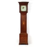 Property of a deceased estate - a George III oak mahogany banded & inlaid 30-hour striking