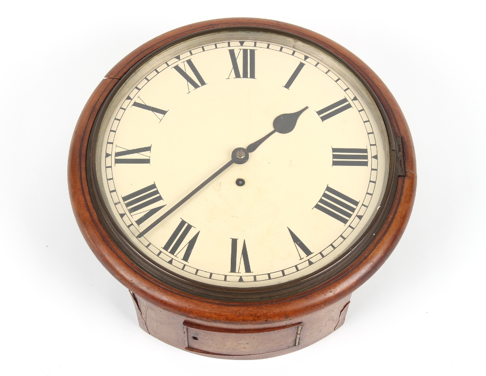 Property of a gentleman - a late 19th / early 20th century mahogany cased wall clock with fusee