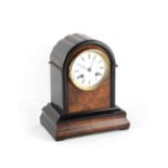 Property of a gentleman - a late 19th century walnut & ebonised mantel clock, the French Marti &