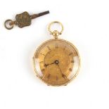 Property of a lady - a Victorian 18ct gold cased fob watch or small pocket watch, hallmarked