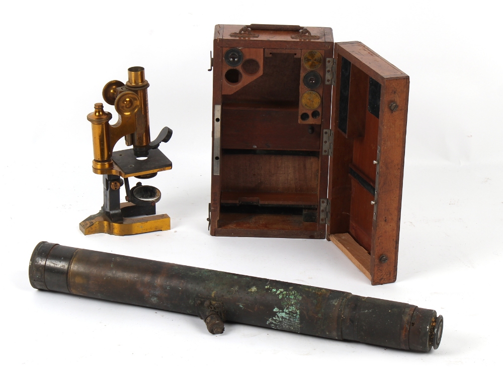 Property of a lady - an early 20th century microscope by C. Reichert, Wien (Vienna), in fitted box