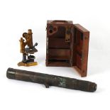 Property of a lady - an early 20th century microscope by C. Reichert, Wien (Vienna), in fitted box