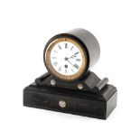 Property of a gentleman - a late 19th century black marble cased mantel clock timepiece, with French