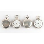 The Henry & Tricia Byrom Collection - a group of four silver pocket watches including two full