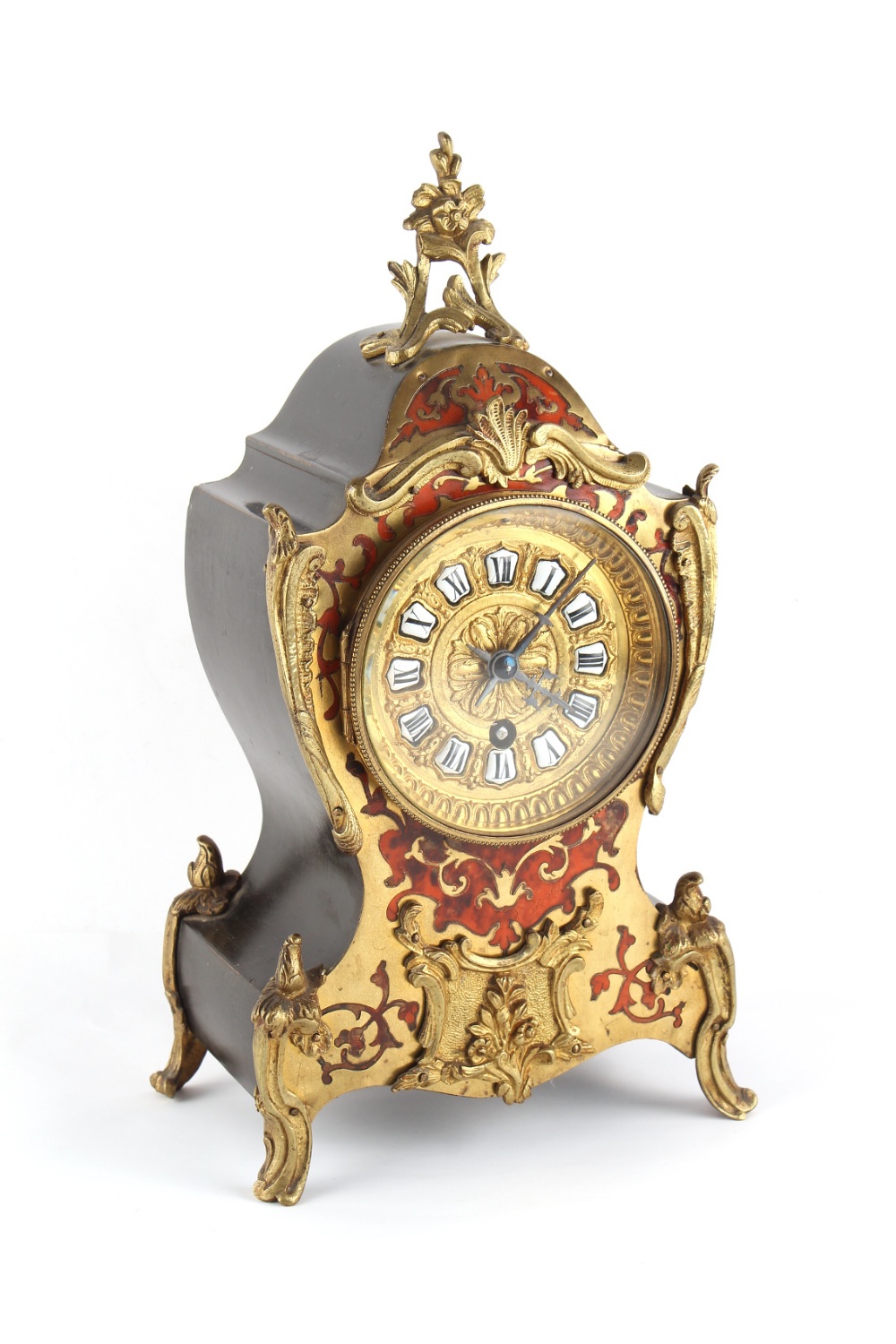 Property of a gentleman - a late 19th century French Boulle style mantel clock timepiece, 12.