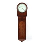 Property of a deceased estate - a mahogany cased hooded wall clock timepiece, the 13.5-inch circular