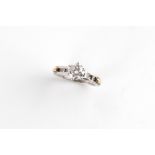 Property of a lady - a platinum diamond single stone ring, the round brilliant cut diamond