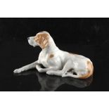 Property of a gentleman - a Royal Copenhagen porcelain model of a recumbent pointer, model number