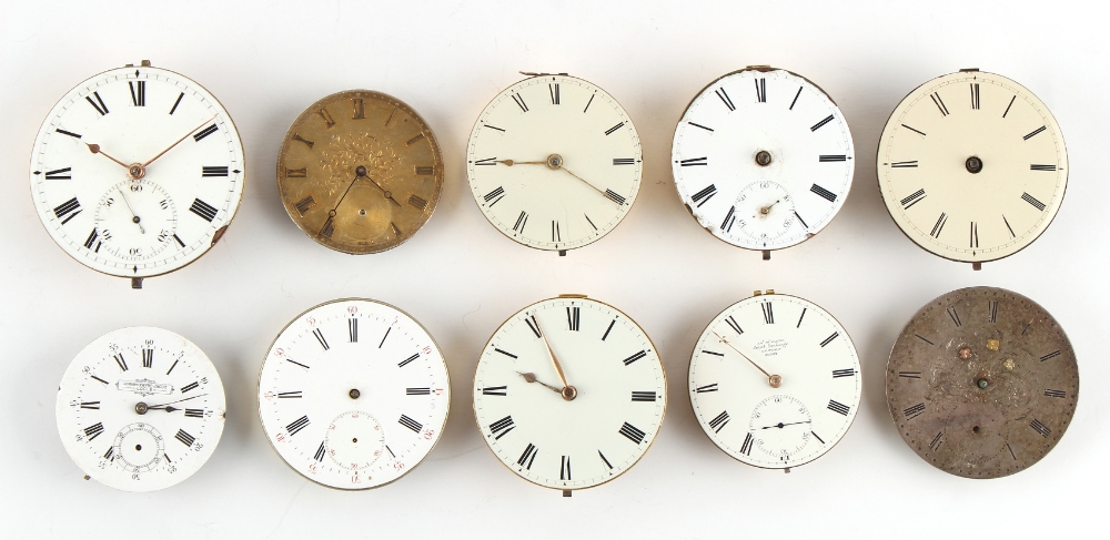 The Henry & Tricia Byrom Collection - a group of ten pocket watch movements including McCabe and