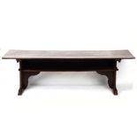 Property of a gentleman - an oak monk's bench or refectory table converting to settle, circa 1700,