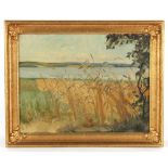 Property of a deceased estate - U. Burchardt (?) (early 20th century) - LAKE IN LANDSCAPE - oil on
