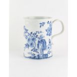 Property of a lady - a collection of early English porcelain - a large Worcester blue & white mug,