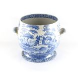 Property of a lady - a large 19th century Spode blue & white transfer printed 2-handled jar or