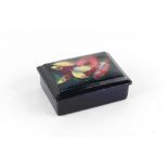 Property of a gentleman - a Moorcroft orchid pattern rectangular box & cover, probably 1930's,