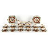 Property of a deceased estate - a Vienna style porcelain forty-one piece tea set, complete for