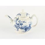 Property of a lady - a collection of early English porcelain - a Worcester blue & white teapot,