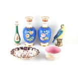 Property of a lady - a group of six ceramics including a pair of mid 19th century Samuel Alcock &