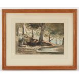 Property of a gentleman - John Varley (19th century) - THE EDGE OF THE FOREST - watercolour, 6.1