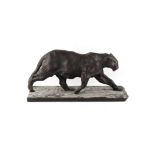 Property of a lady - after Rembrandt Bugatti - a bronzed resin model of a panther, foundry mark '