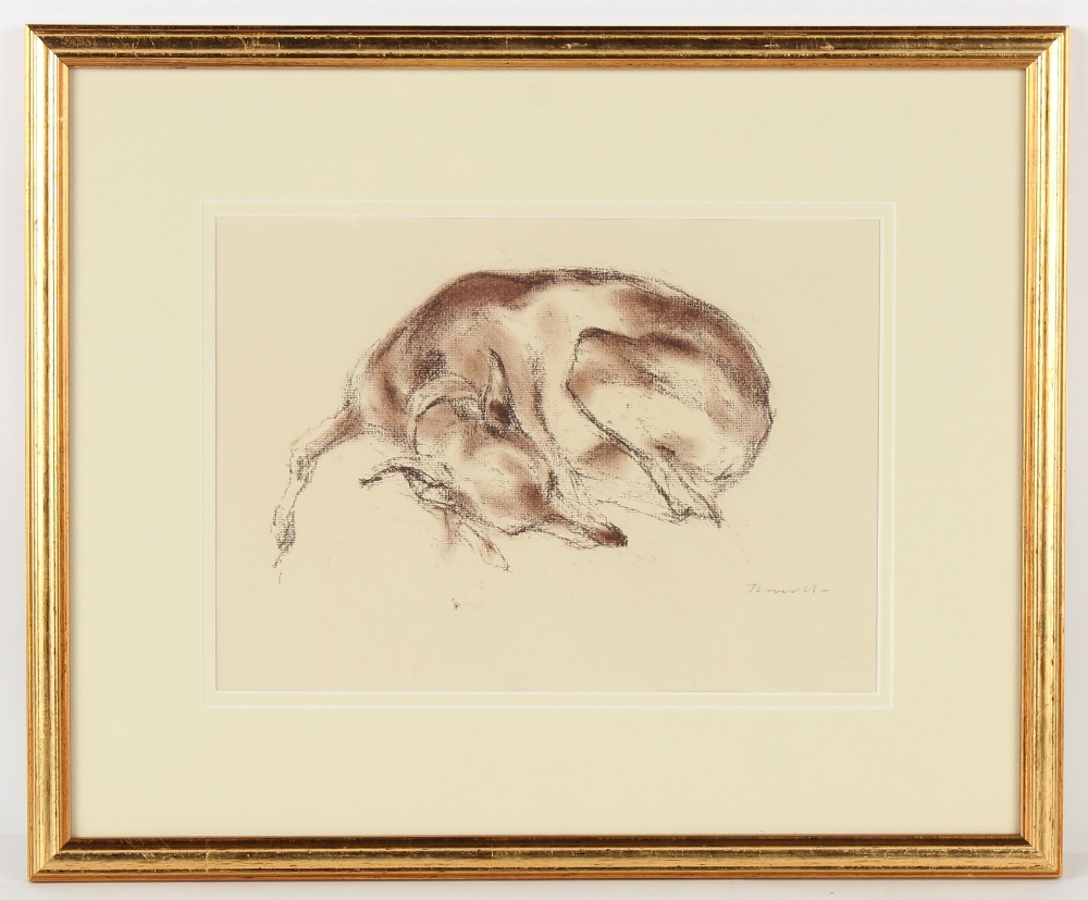 Property of a lady - Jonathan Trowell (1938-2013) - 'SLIPPER', A STUDY OF A RECUMBENT GREYHOUND -