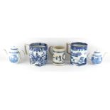 Property of a gentleman - a group of four late 18th / early 19th century English blue & white