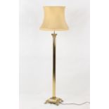 Property of a deceased estate - a brass Corinthian column standard lamp.