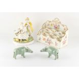 Property of a deceased estate - a late 19th / early 20th century Dresden style porcelain three