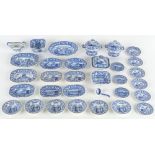 Property of a gentleman - a quantity of Victorian doll's blue & white china, including meat