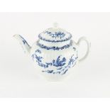 Property of a lady - a collection of early English porcelain - a Worcester blue & white teapot,