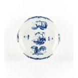 Property of a lady - a collection of early English porcelain - a Worcester blue & white circular