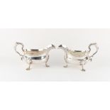 Property of a lady - a pair of good quality George III silver sauceboats, both with Newcastle