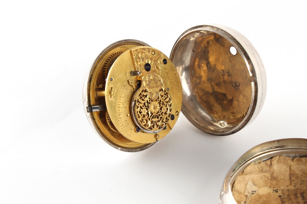 The Henry & Tricia Byrom Collection - a George III silver pair cased pocket watch, the verge fusee - Image 3 of 3
