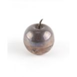 Property of a deceased estate - a late Victorian silver novelty string box modelled as an apple,
