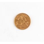 Property of a lady - gold coin - a 1909 Edward VII gold half sovereign.