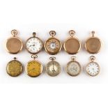 The Henry & Tricia Byrom Collection - ten gold plated pocket watches & fob watches (10).