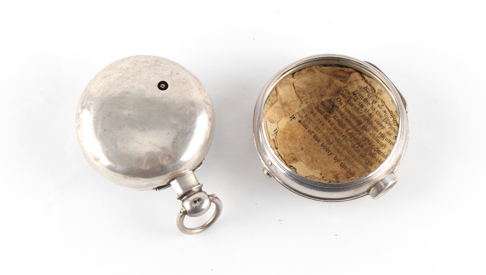 The Henry & Tricia Byrom Collection - a George III silver pair cased pocket watch, the verge fusee - Image 2 of 3