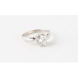 An 18ct white gold diamond single stone ring, the GIA certificated round brilliant cut diamond