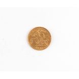 Property of a lady - gold coin - a 1907 Edward VII gold half sovereign.