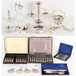 Property of a deceased estate - a quantity of assorted silver plated items including an epergne with