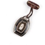 The Henry & Tricia Byrom Collection - an Art Deco Swiss Juvenia silver & black enamel cased fob