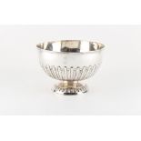 Property of a deceased estate - a late Victorian silver rose bowl, with half fluted decoration,