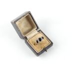 An 18ct yellow gold sapphire & diamond seven stone ring, approximately 5.9 grams, size O/P, boxed.