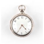 The Henry & Tricia Byrom Collection - a George III silver pair cased pocket watch, the verge fusee
