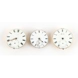 The Henry & Tricia Byrom Collection - three pocket watch movements, by Vulliamy, Barraud, and Robert