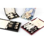 Property of a lady - a cased set of 6 silver coffee spoons; together with a cased set of five silver