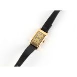 Property of a deceased estate - a 1940's Novice gentleman's 14ct gold tank cased wristwatch, with