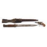 Property of a deceased estate - a German bayonet & scabbard, the ricasso stamped 'GOTTLIEB /