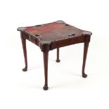 Property of a gentleman - a mid 18th century George II mahogany concertina-action card or games